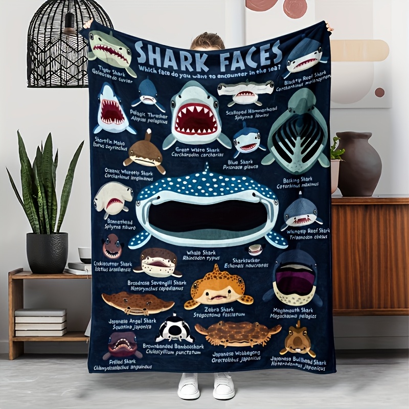 Home Textiles Face Towel - Cozy Shark Face patterns Flannel printed