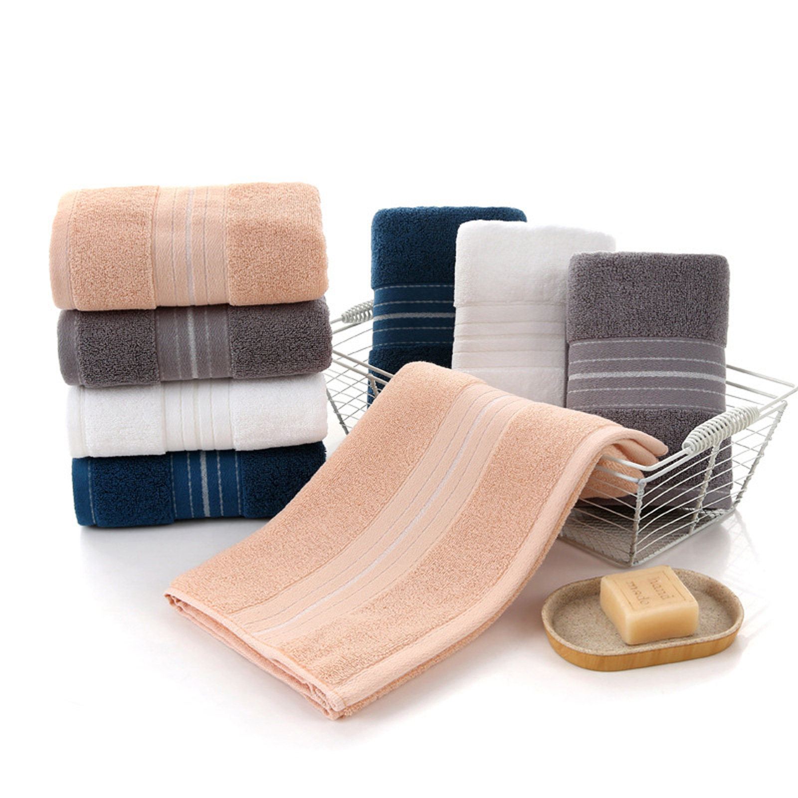 Home Textiles In Pakistan - 1Pcs Pure Cotton Face Towel Thick