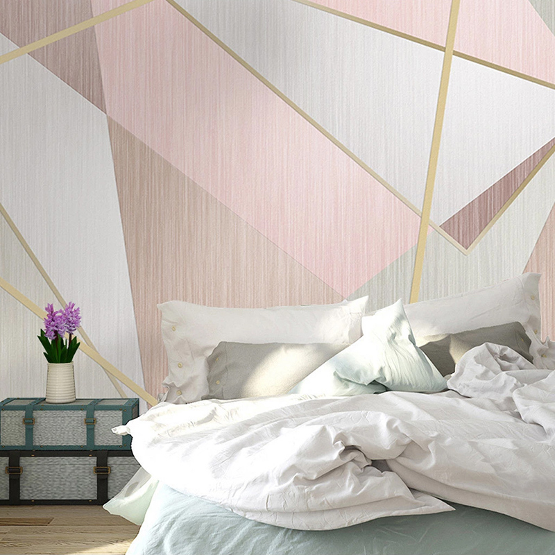 Home Textiles Photos - Modern 3D Wallpaper Geometric Triangle Photo