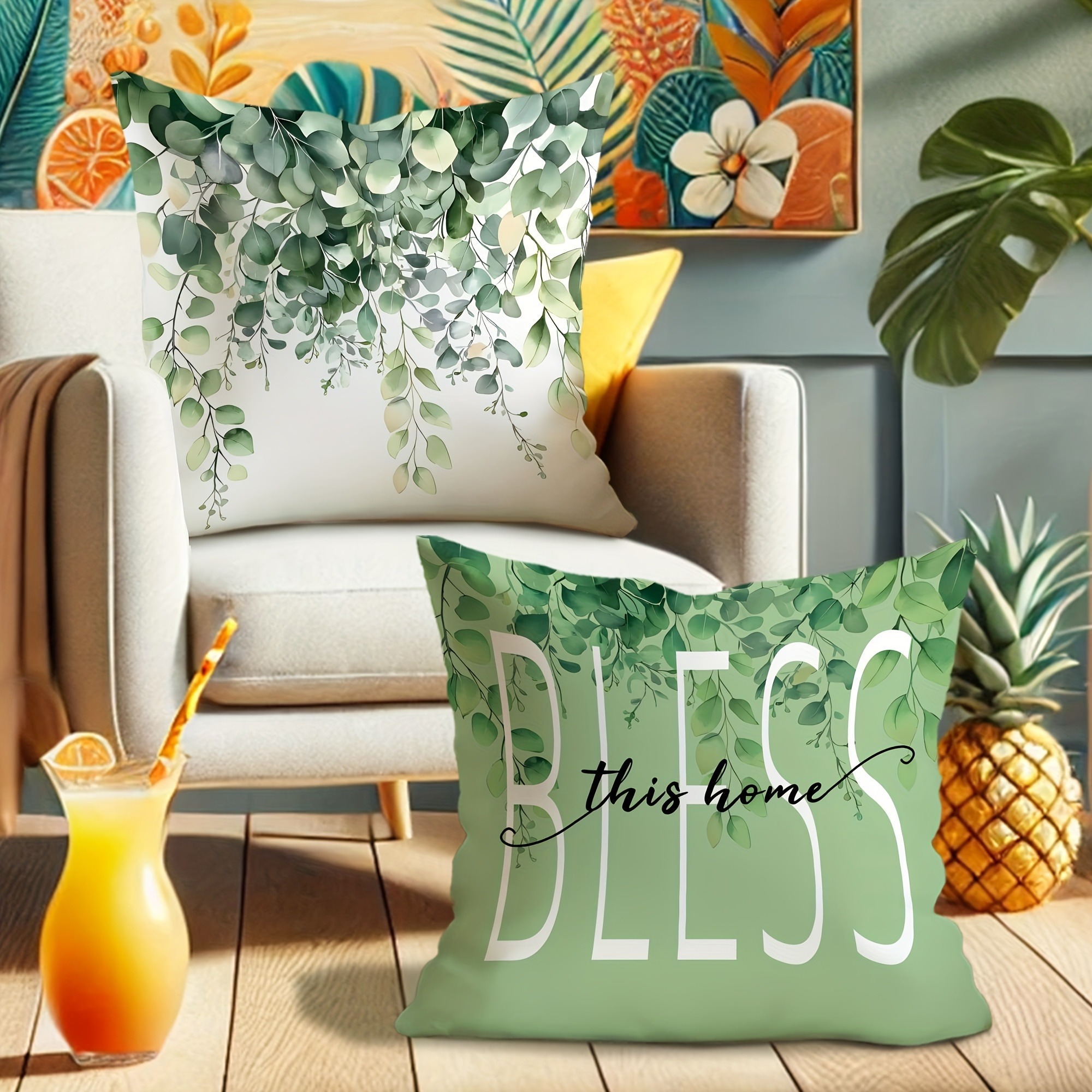 Eucalyptus - Inspired Pillow C - Your Home Textiles reseña y precio