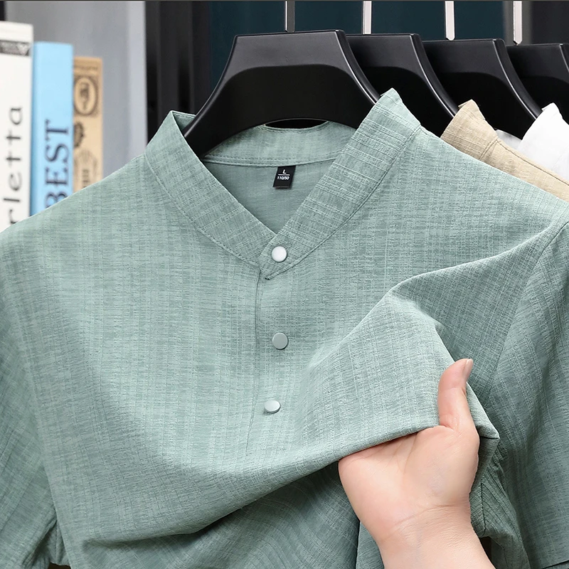 Summer Stand Collar Half Butto - Home Textile reseña y precio