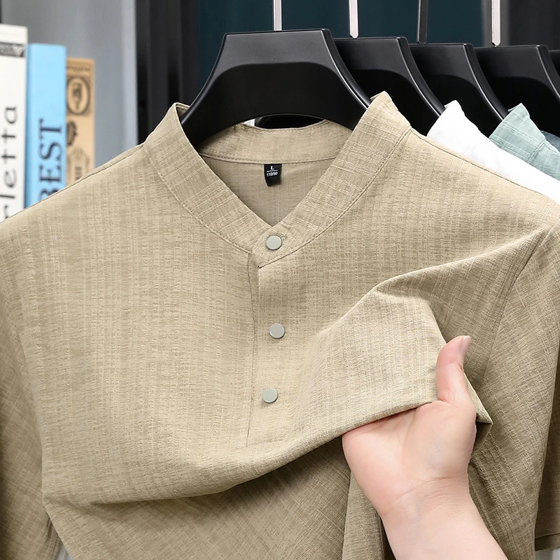 Summer Stand Collar Half Butto - Home Textile reseña y precio