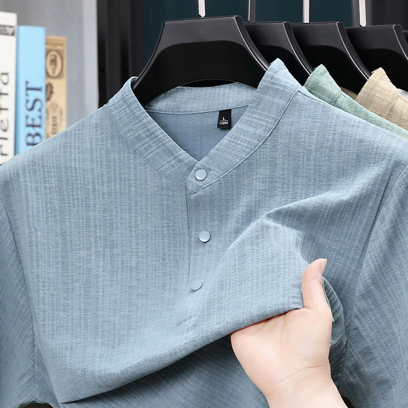Summer Stand Collar Half Butto - Home Textile reseña y precio