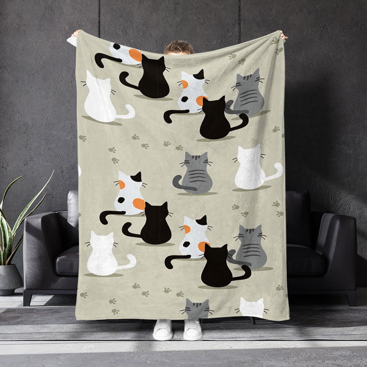 Blanket with a Cat Pattern, Pe - Your Home Textiles reseña y precio