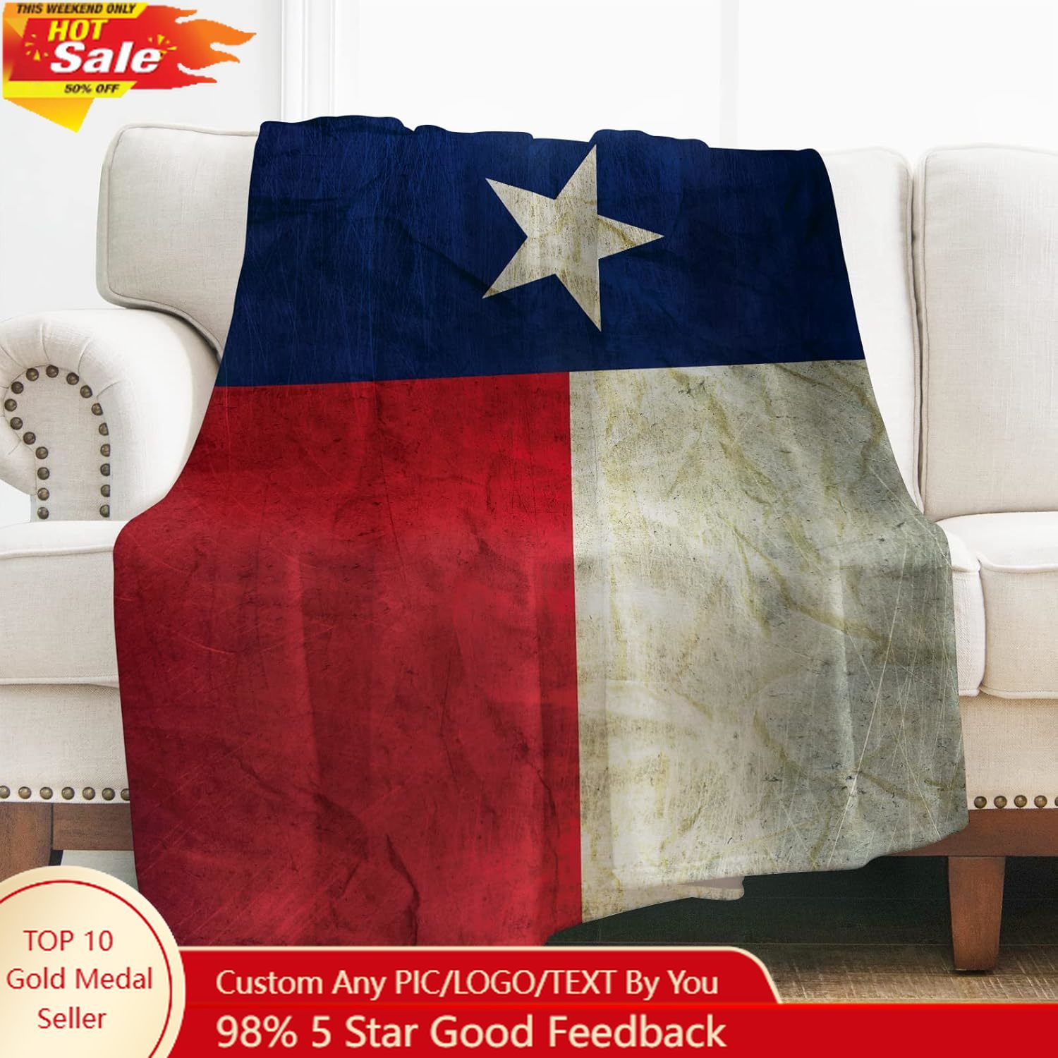 Levens Texas Flag Throw Blanke - Home Textile reseña y precio