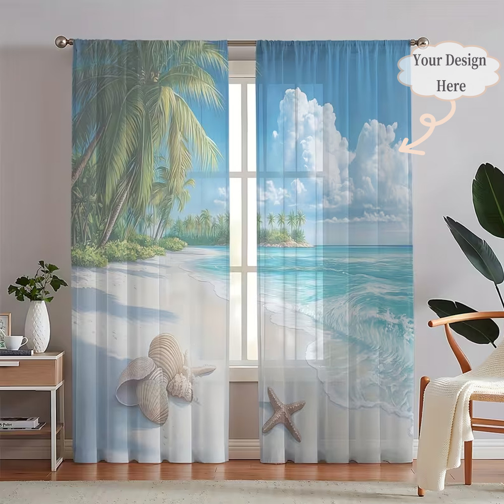 Custom 2D Flat 2pcs Sheer Curt - Your Home Textiles reseña y precio