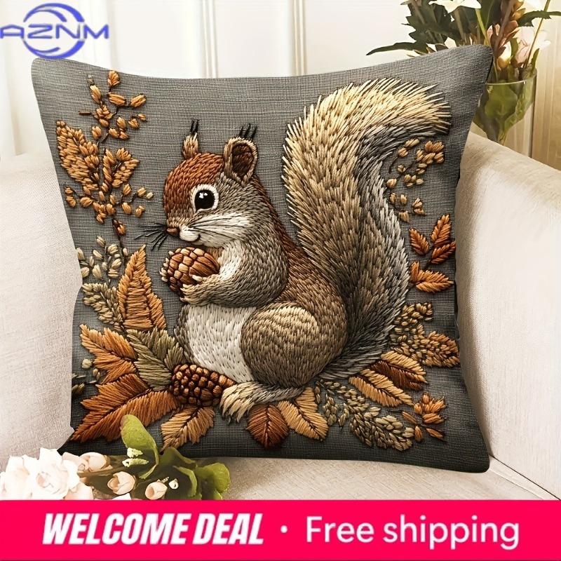 Squirrel Pillow Cover: Nature' - Your Home Textiles reseña y precio