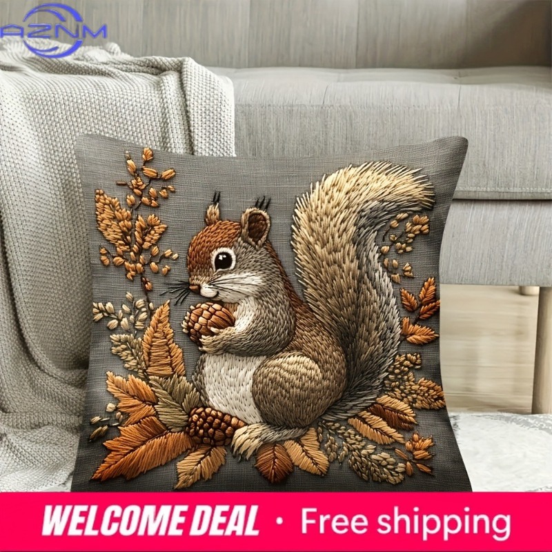 Squirrel Pillow Cover: Nature' - Your Home Textiles reseña y precio