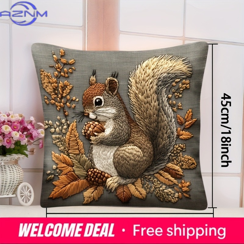Squirrel Pillow Cover: Nature' - Your Home Textiles reseña y precio