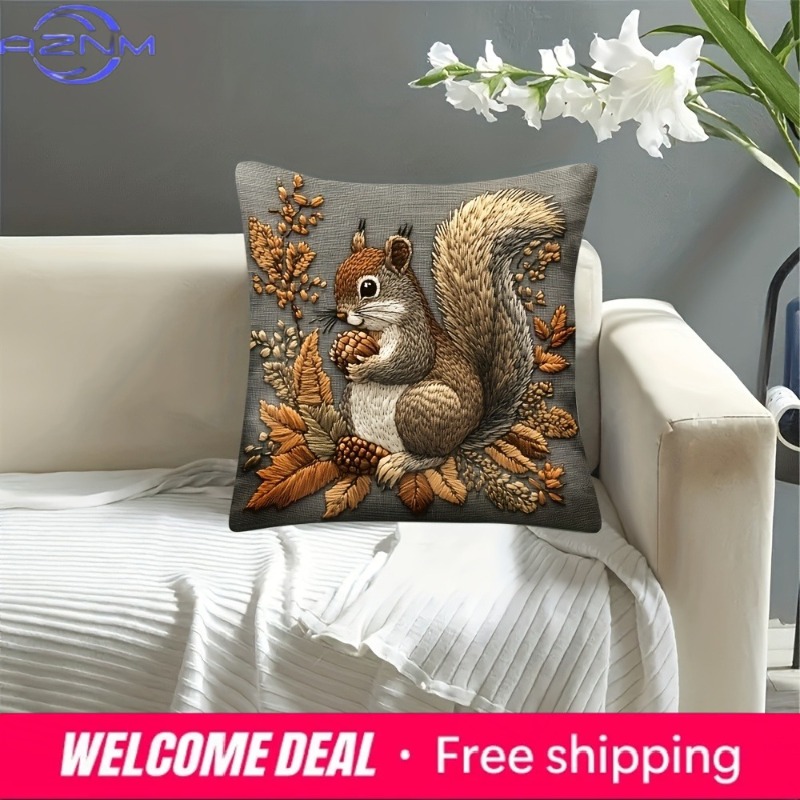 Squirrel Pillow Cover: Nature' - Your Home Textiles reseña y precio