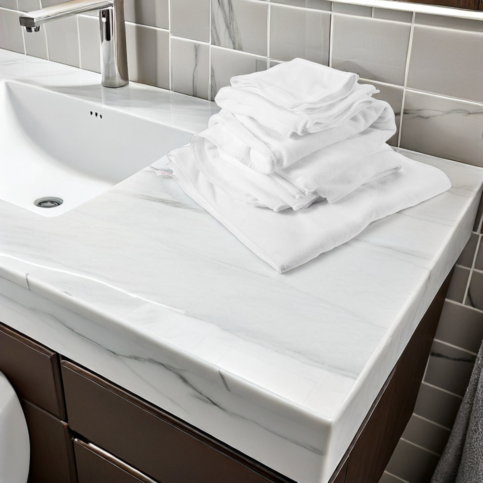 4Pcs Cotton Towel Set White Ba - Home Textiles In Pakistan reseña y precio