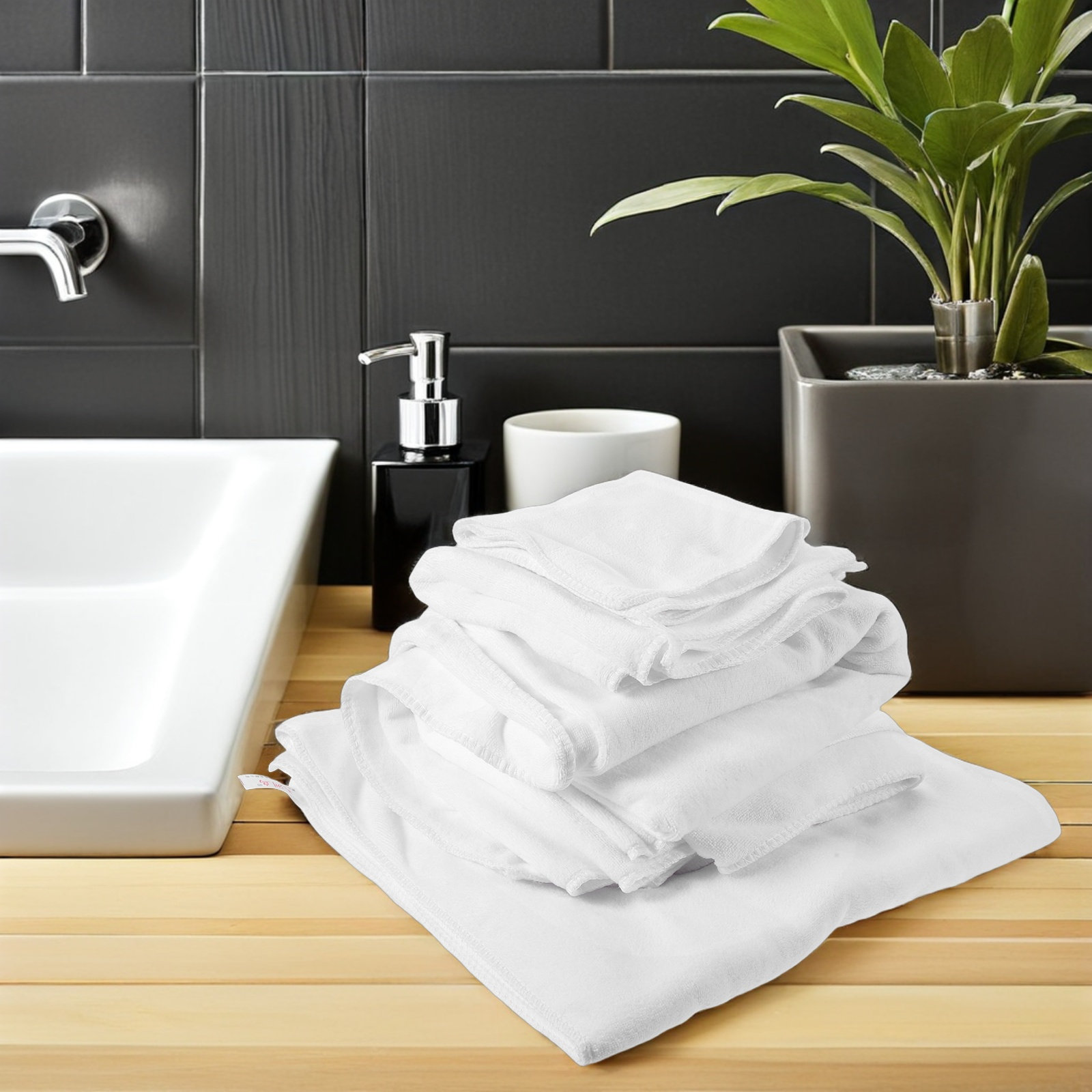 4Pcs Cotton Towel Set White Ba - Home Textiles In Pakistan reseña y precio