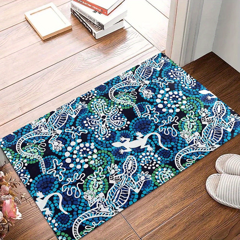 1pc Blue Style Square Rug Deco - Your Home Textiles reseña y precio