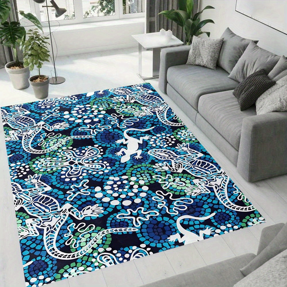 1pc Blue Style Square Rug Deco - Your Home Textiles reseña y precio