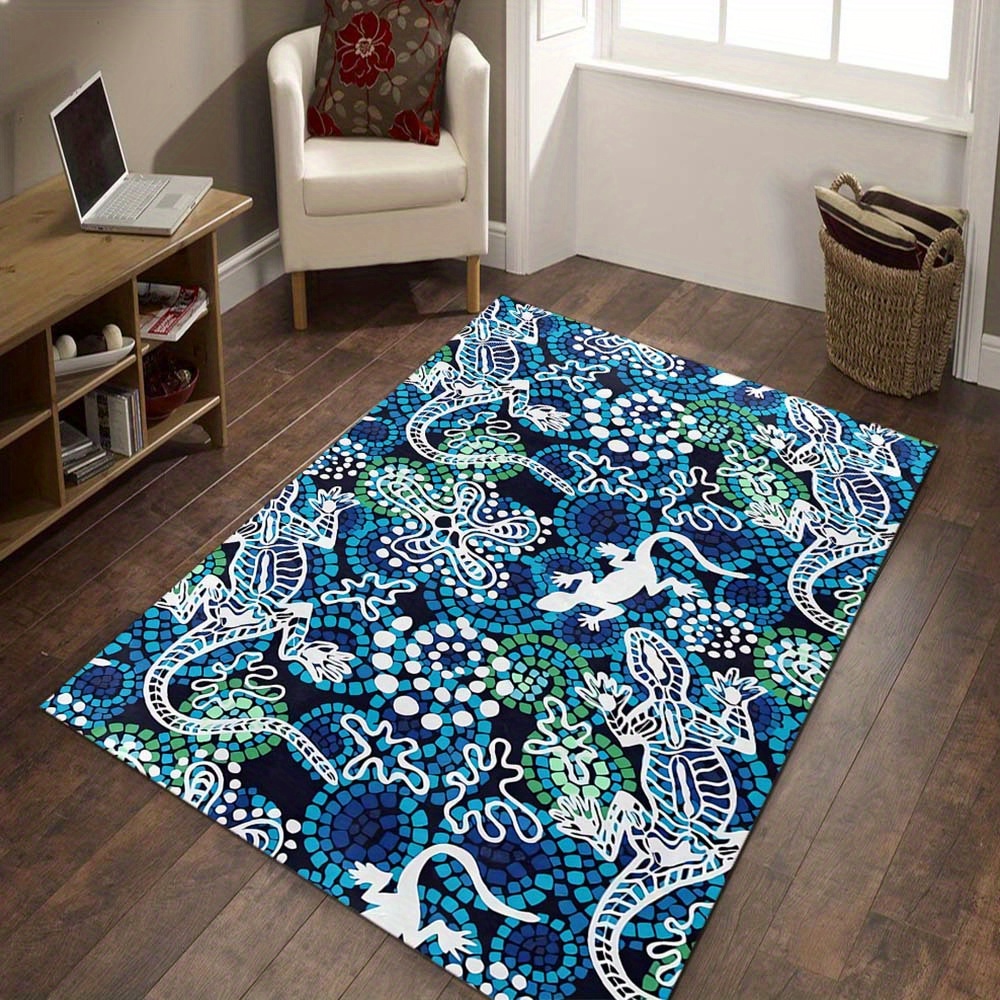1pc Blue Style Square Rug Deco - Your Home Textiles reseña y precio